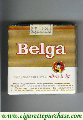 Belga cigaretrtes Ultra Licht gold whit soft box